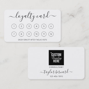Black and White Loyalty Reward Card With Logo