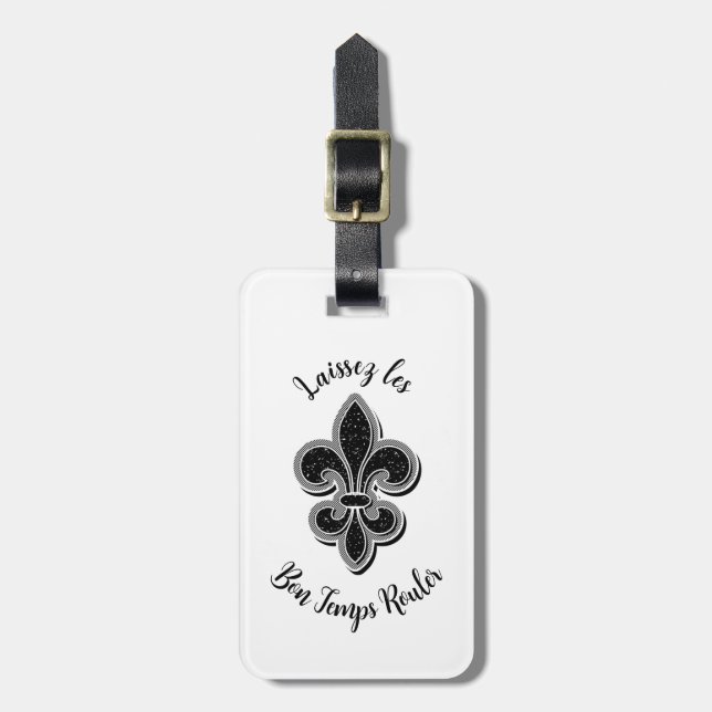 Black and White  Luggage Tag (Front Vertical)