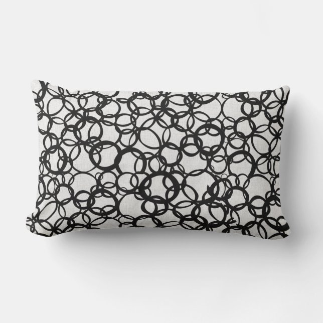 Black and White Lumbar Throw Pillow (Front)