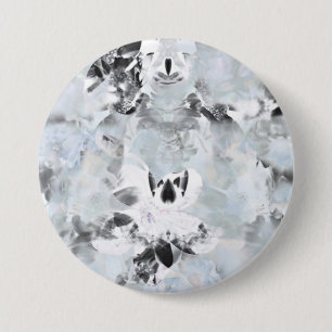 Black and white luxurious abstract modern art 7.5 cm round badge