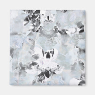 Black and white luxurious abstract modern art magnet