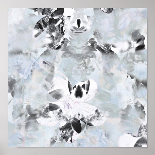Black and white luxurious abstract modern art poster (Front)