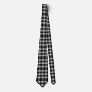 Black and White Macphee Tartan Plaid Neck Tie
