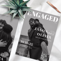 Black and White Magazine Cover Engagement Party