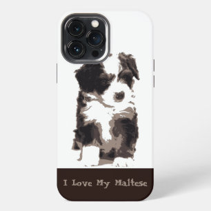 Black and White Maltese Puppy Dog iPhone 13 Pro Max Case
