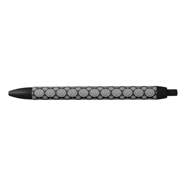 Black and White Mandala Design Ink Pen (Front)