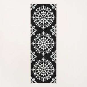 Black and White Mandala Design Yoga Mat