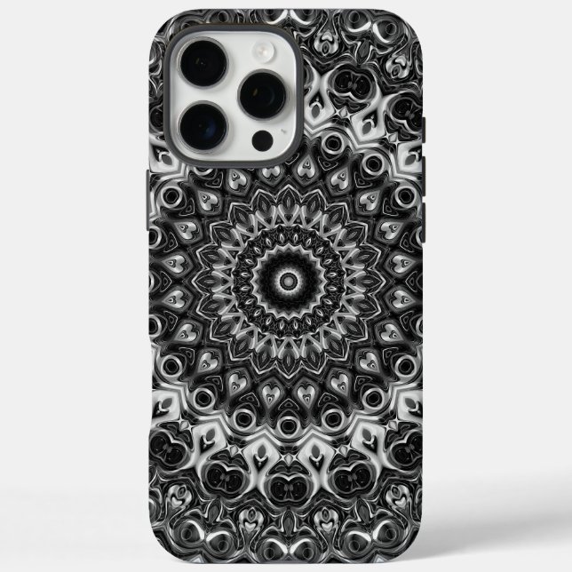 Black and White Mandala Geometric Design Case-Mate iPhone Case (Back)