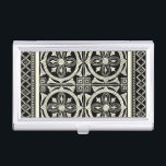 Black and White Mandala Motif by Vision Studio Business Card Holder<br><div class="desc">A black and white mandala motif brought to you by Vision Studio. Mandala is a Sanskrit word for circle and represents the Universe in Hinduism and Buddhism. Mandalas are supposed to have a calming effect on people, so if you want a little calm in your life buy this print today!...</div>
