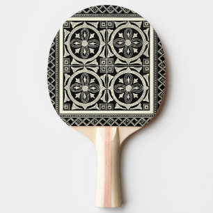Black and White Mandala Motif by Vision Studio Ping Pong Paddle
