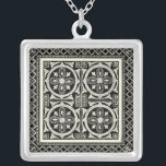 Black and White Mandala Motif by Vision Studio Silver Plated Necklace<br><div class="desc">A black and white mandala motif brought to you by Vision Studio. Mandala is a Sanskrit word for circle and represents the Universe in Hinduism and Buddhism. Mandalas are supposed to have a calming effect on people, so if you want a little calm in your life buy this print today!...</div>