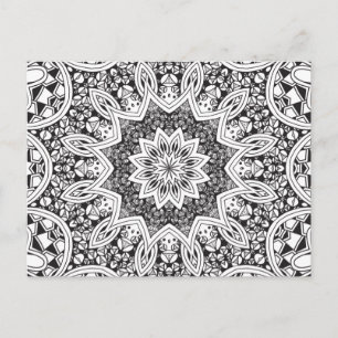 Black and White Mandala Postcard