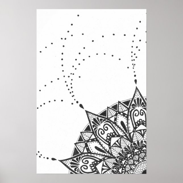 Black and white mandala poster (Front)