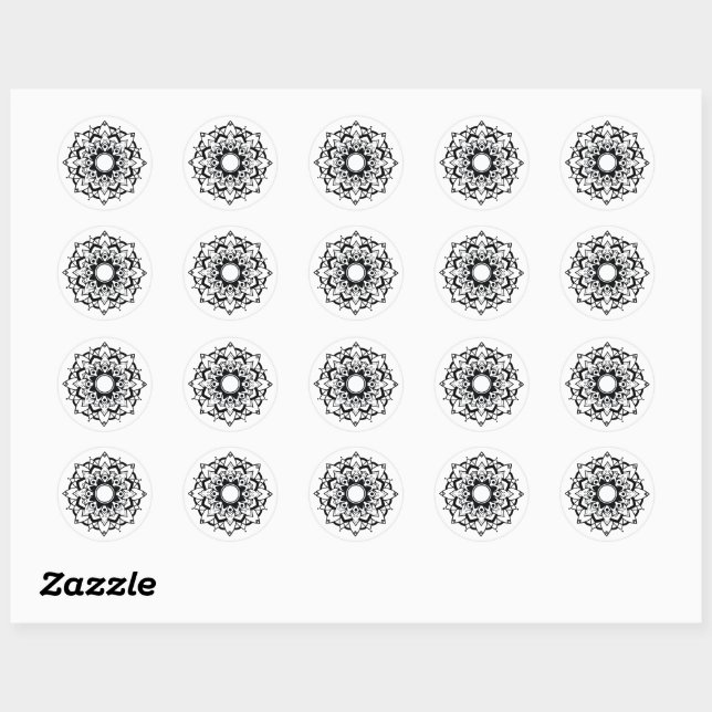 Black and White Mandala sticker (Sheet)