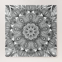  Black and White Mandala Trippy Psychedelic Hippie