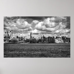 Black and White Manhattan Panoramic view Poster