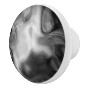Black and White Marble abstract Ceramic Knob