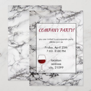 Black And White Marble And Glass Invitation