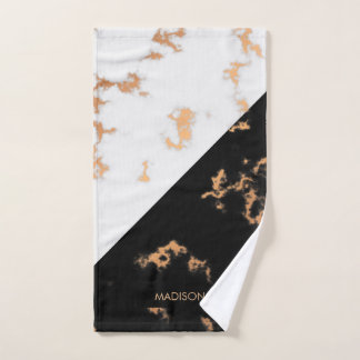 Black and White Marble Bath Towel Set