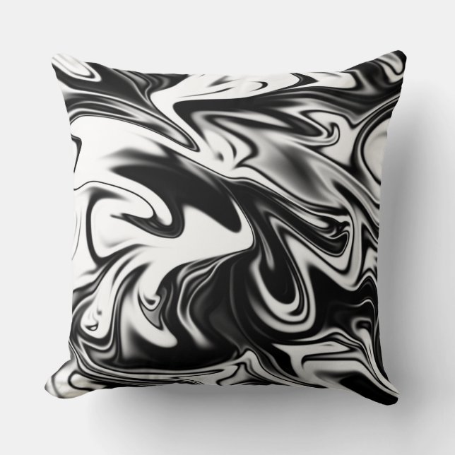 Black And White Marble, Big Throw Cushion. Cushion (Front)