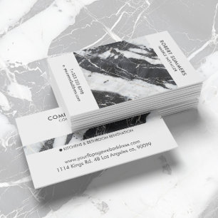 Black and White Marble Business Card