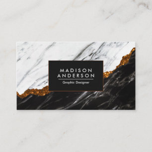 Black and White Marble  Business Card