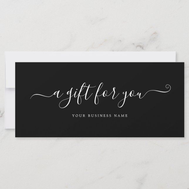 Black and White Marble Business Gift Certificate (Front)