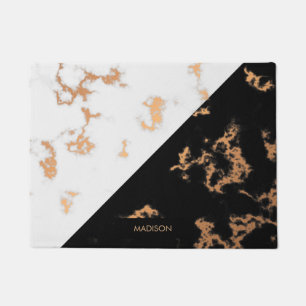 Black and White Marble Doormat