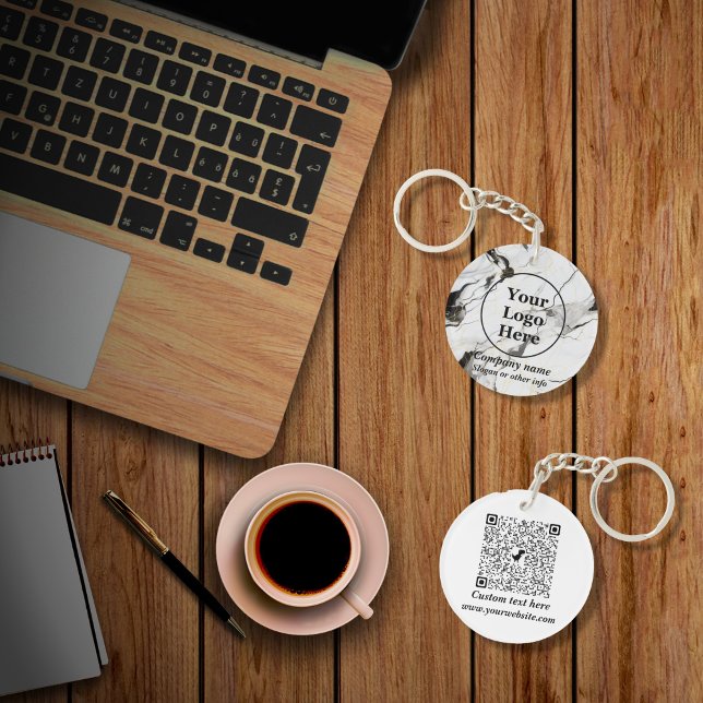 Black and white marble key ring (Creator Uploaded)