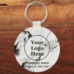 Black and white marble key ring