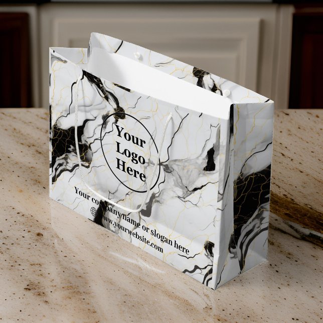Black and white marble large gift bag (Creator Uploaded)