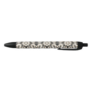Black and White Marble Moroccan Mosaic Ink Pen