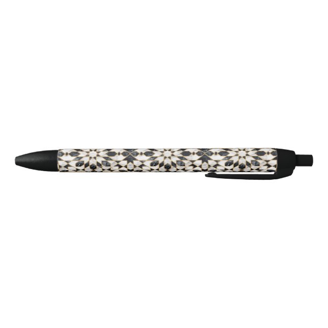 Black and White Marble Moroccan Mosaic Ink Pen (Bottom)
