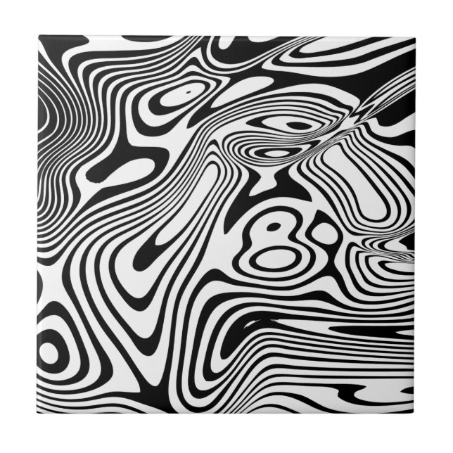 Black and White Marble Pattern Tile (Front)