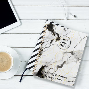 Black and white marble planner