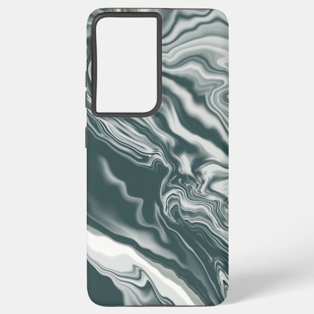 Black And White Marble Seamless Texture  Samsung Galaxy S21 Ultra Case (Back)