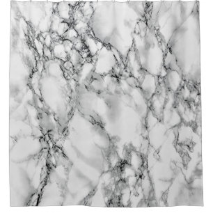 Black and White Marble Shower Curtain