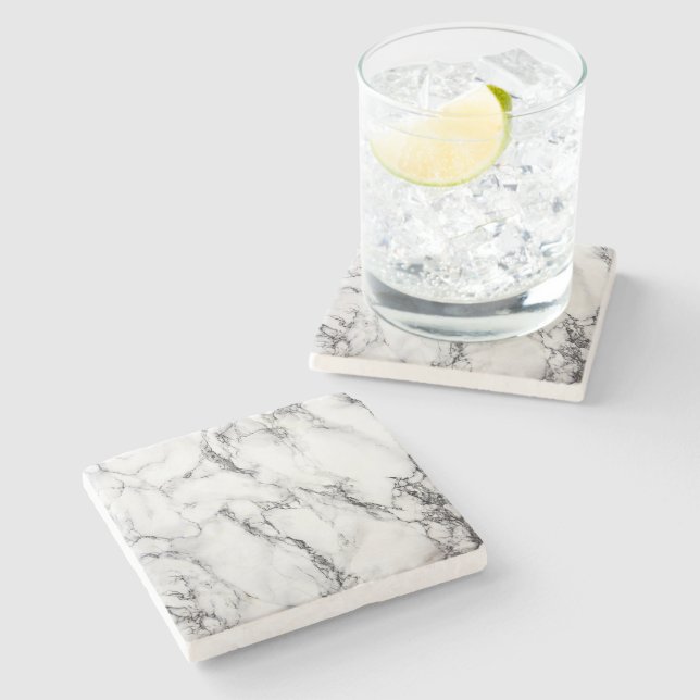 black and white marble stone coaster (Side)