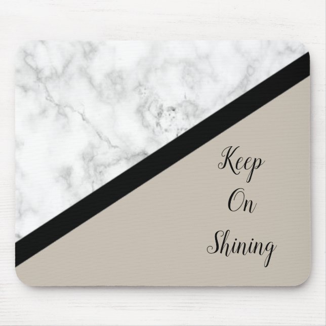 Black and White Marble w/Tan Mouse Pad (Front)