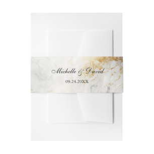 Black And White Marble Wedding Invitation Belly Band