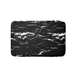Black and White Marbled Effect Bath Mat