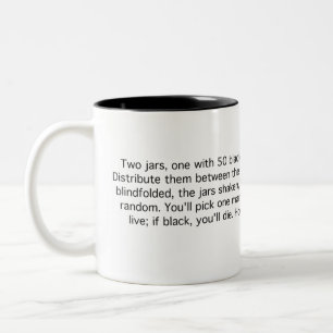 Black and White Marbles Two-Tone Coffee Mug
