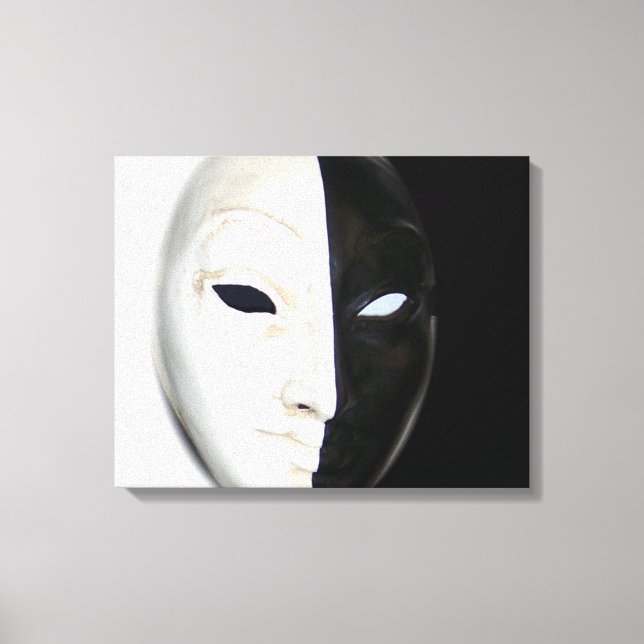 Black and White Mask Canvas Print (Front)