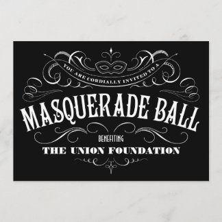 Black and White Masquerade Ball Invitations