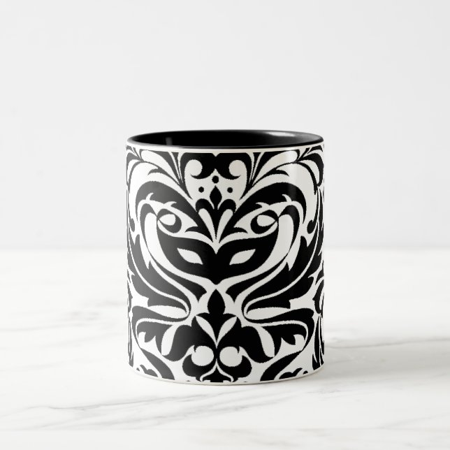 Black and White Masquerade Damask Mug (Center)