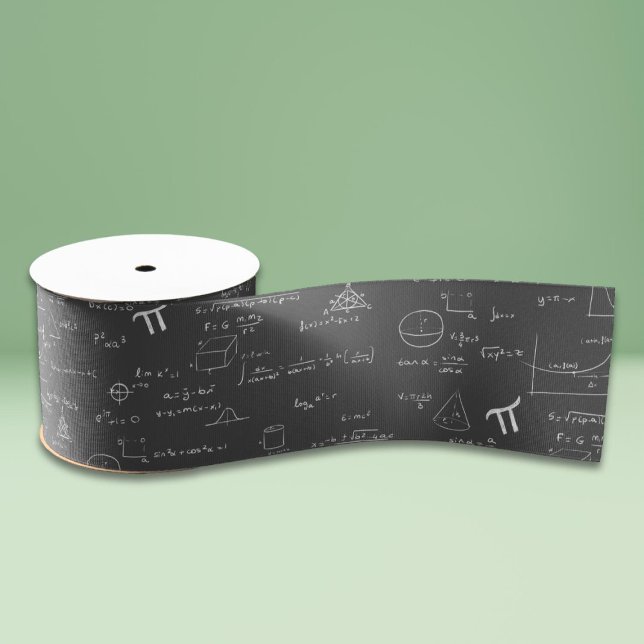 Black and white math formulas and equations craft grosgrain ribbon (Creator Uploaded)