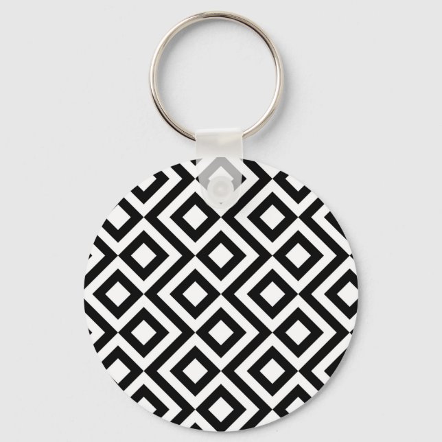 Black and White Meander Key Ring (Front)