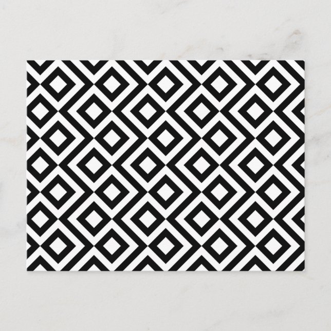Black and White Meander Postcard (Front)
