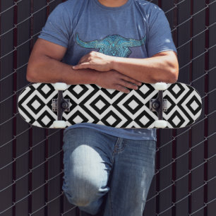 Black and White Meander Skateboard