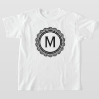 Black And White Medallion Custom Initial